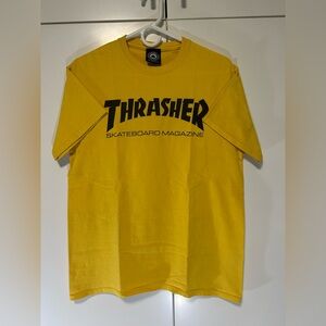 Thrasher Skateboard Magazine Classic Logo Men's Yellow T-Shirt Size Medium